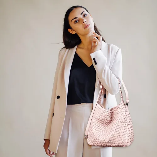 Miniatura 6 de Woven Bag for Women, Vegan Leather Tote Bag Retro Handbag, Handmade Large Shoulder Bags Crossbody Bags Summer Beach Purse