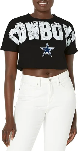 Miniatura 5 de FOCO NFL Womens NFL Team Logo Ladies Fashion Distressed Wordmark Petite Size Crop Top Shirt