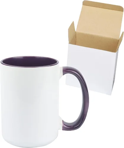 Miniatura 9 de Taza de café de cerámica de 15 onzas en caja de regalo blanca, 12 colores surtidos, caja de 12