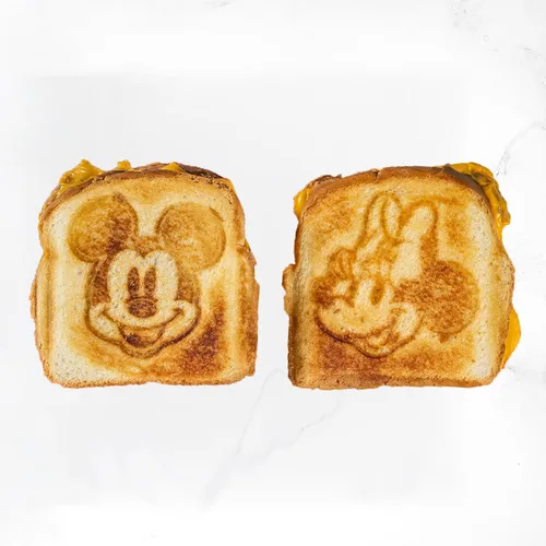 Miniatura 4 de Uncanny Brands Sandwichera Disney Mickey y Minnie Mouse - Pequeño aparato de cocina