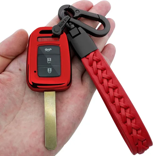 Miniatura 7 de Kirsnda Compatible con Accord Civic CR-V LX - Funda para llavero con llavero de TPU suave para proteger la llave del automóvil, llave remota (negro)