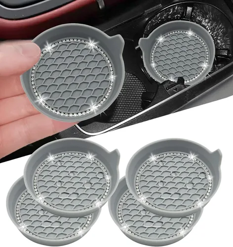 Miniatura 27 de NBTEPEM 2 posavasos de auto con diamantes de imitación, 2.75 pulgadas, antideslizantes, a prueba de golpes, universal, a la moda, para auto