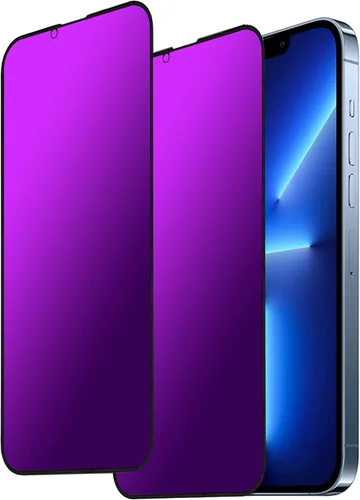 Paquete de 2 protectores de pantalla de privacidad compatibles con iPhone 13 Pro Max y compatible con iPhone 14 Plus anti luz azul, protección