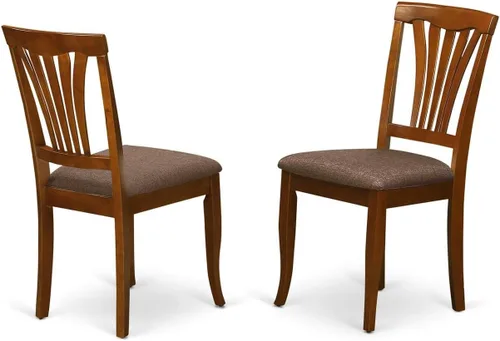 Miniatura 7 de East West Furniture AVC-OAK-C Avon - Juego de 2 sillas de comedor de cocina tapizadas con tela de lino, de madera maciza, color roble Avc-roble-c