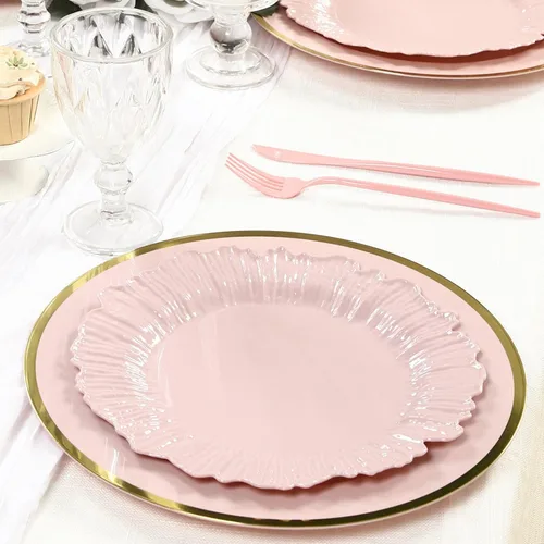 Miniatura 27 de Efavormart - Juego de 20 platos de plástico con diseño de arrecife negro, platos de fiesta de postre y aperitivo de 7 pulgadas, elegante vajilla