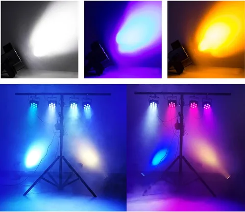 Miniatura 6 de Aleación de aluminio Led Flat Stage Par 7x18W Luces de escenario DJ con control Dmx512 RGBWA UV 6in1 luces, bueno para escenarios de DJ, clubes