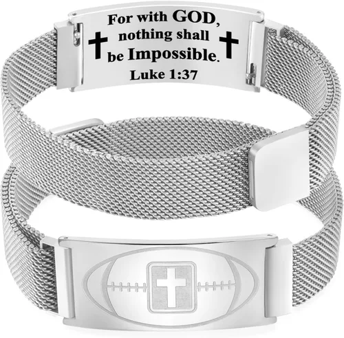 Miniatura 102 de Regalos de graduación, pulsera de fútbol, fútbol, baloncesto, béisbol, regalos de pulsera, pulseras de cruz de fe para hombres, bautismo, primera