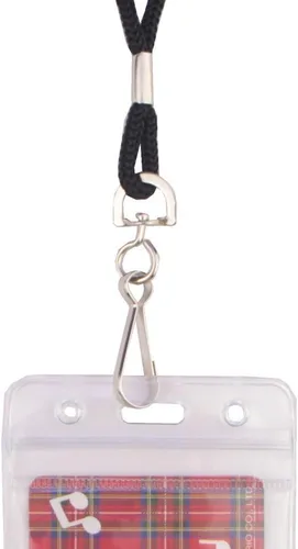 Miniatura 8 de HOSL Cordones de nailon negro, paquete de 100 cordones a granel para tarjetas de identificación de oficina con gancho giratorio