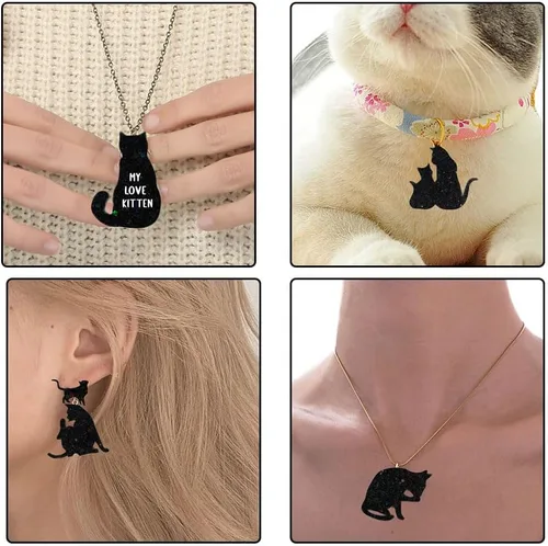 Miniatura 4 de Finyoffiy Molde de resina para gatos, moldes epoxi de silicona con diseño de animales, molde de fundición colgante para bricolaje, joyería, collar