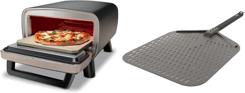 Ninja | Horno de Pizza para Exteriores con Pala de Pizza Perforada de 19.5" | Incluye Piedra de Pizza de 12" y Bandeja para Hornear de 12" | 5