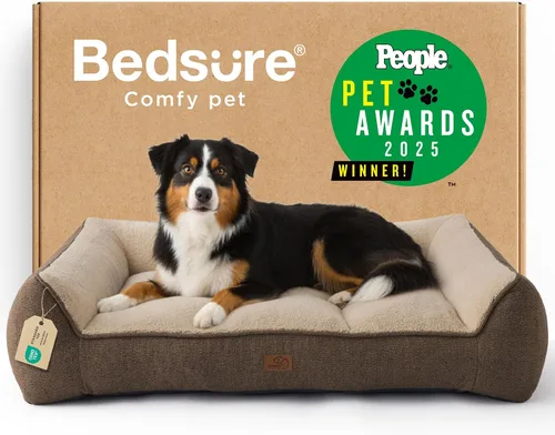 Miniatura 16 de Bedsure Cama ortopédica para perros de tamaño mediano, camas extra gruesas de apoyo para perros medianos con funda impermeable lavable, cómodo sofá