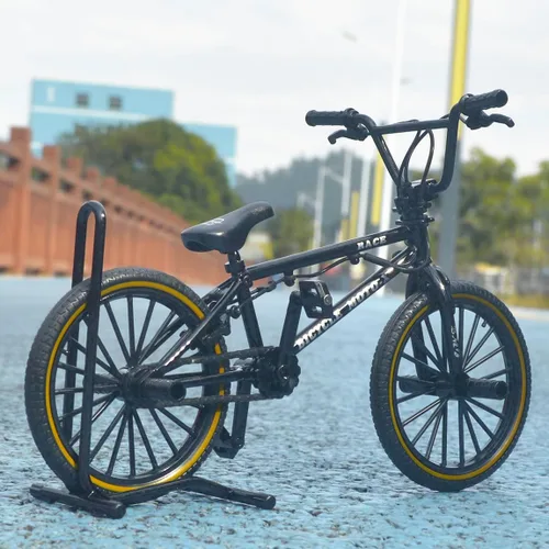 Miniatura 7 de Ailejia Bicicleta de dedo de metal mini, juego de bicicletas BMX de deportes extremos, juguetes para niños y adultos, colección de modelos
