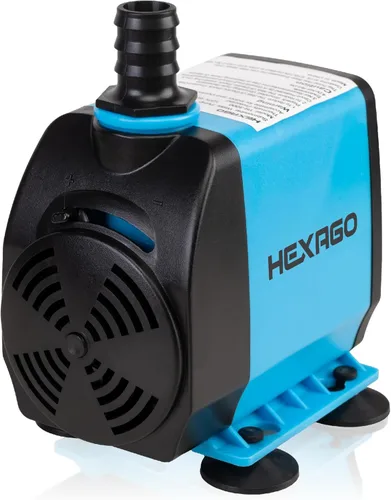Miniatura 9 de Hexago Bomba de fuente pequeña, 80 GPH (4.2 W 300 L/H) Mini bombas sumergibles, 3 adaptadores de salida, bombas sumergibles para fuente de agua