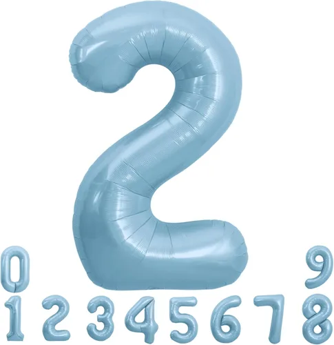 Miniatura 151 de TONIFUL 40 Inch Pastel Blue Number 8 Foil Balloons Large Mylar Foil Digital 8 Balloons for 8th Birthday, Gender Neutral Party, Baby Shower, Oro rosa