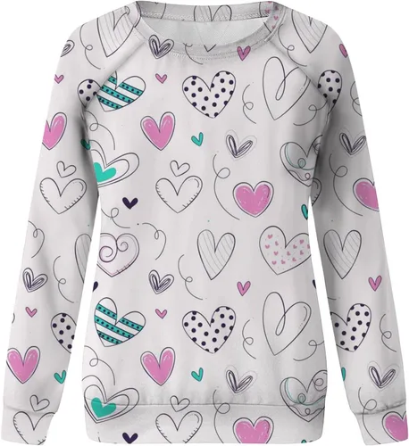 Miniatura 52 de Sudadera de manga larga con estampado de leopardo y corazón para mujer, para el día de San Valentín, sin botones, para niñas, regalos