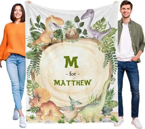 Miniatura 25 de Manta de bebé personalizada de animales del bosque para niños y niñas, manta de bebé personalizada con nombre Adventure Awaits Stuff recién nacido