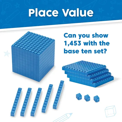 Miniatura 2 de ETA hand2mind Juego para clase de bloques base de diez interlox, 644 piezas