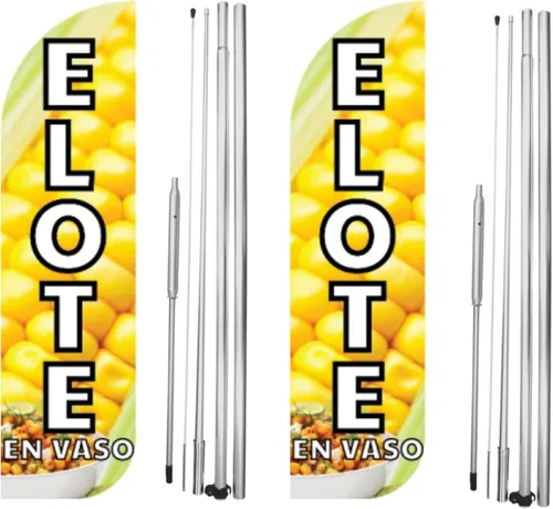 Miniatura 7 de Elote Asado King Size Swooper - Letrero de bandera