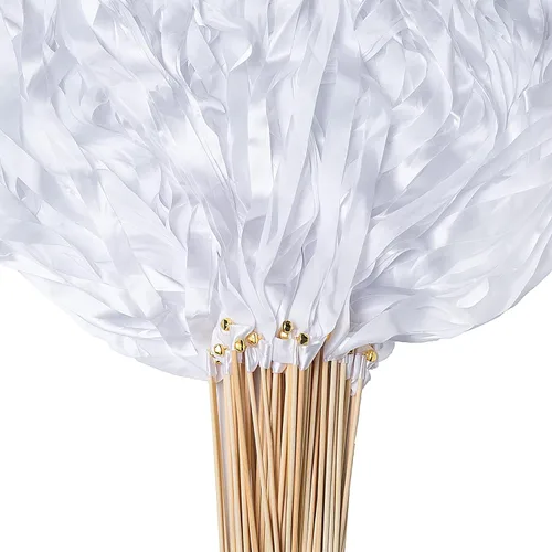 Miniatura 8 de 60 cintas coloridas de boda con campanas, cintas de fiesta, serpentinas, varitas mágicas de hadas de deseos para bodas, fiestas, actividades