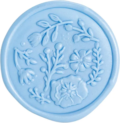50 calcomanías de sello de cera azul para boda, cumpleaños, baby shower, Acción de Gracias, invatación, negocios, etc Corona-azul