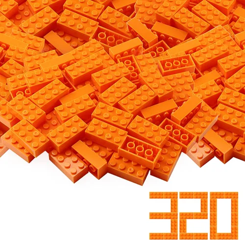 Miniatura 7 de Ladrillos de 2 x 4, lima, 320 piezas partes de color verde amarillento, kit de construcción clásico, conjunto de juego creativo, bloques de juguete