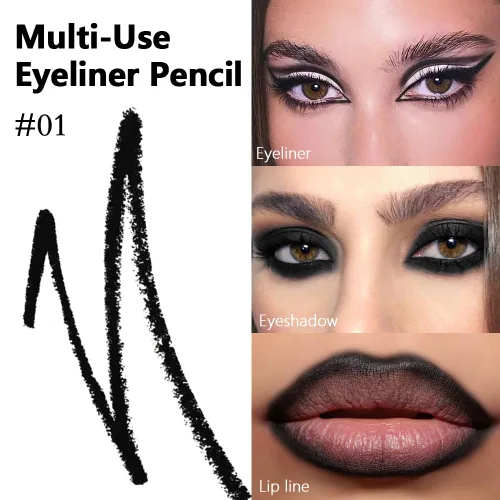 Miniatura 5 de Kaely Lápiz Delineador de Ojos en Gel para Mujeres, Delineador de Ojos Negro Natural Impermeable a Prueba de Manchas con Sacapuntas, Delineadores