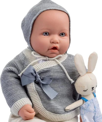 Miniatura 3 de JC Toys La Baby Original Gray Collection Set de regalo Cuerpo suave con peso de 17 pulgadas Fabricado en España Como un bebé real Ojos