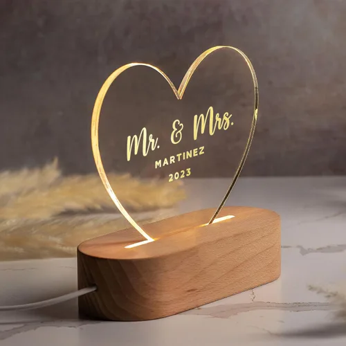 Miniatura 4 de Regalos personalizados para parejas, luz nocturna romántica, regalo de aniversario para ella, ideas de regalo para parejas en forma de corazón, 2