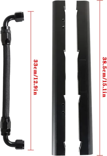Miniatura 2 de WFLNHB Kit de rieles de combustible CNC de repuesto para LS1 LS6 Negro -8AN
