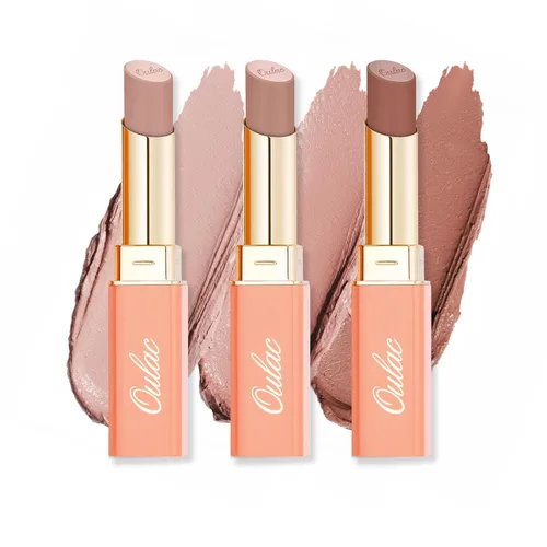 Miniatura 13 de Oulac Lápiz labial ciruela para mujer, lápiz labial mate burdeos, color de labios de cobertura completa, acabado mate satinado, textura crema, SG08
