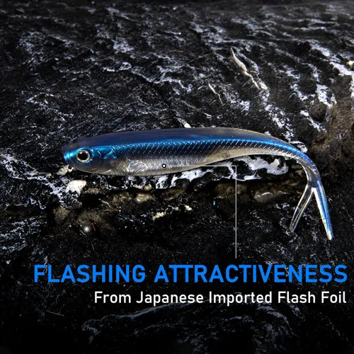 Miniatura 5 de Dr.Fish Señuelos de plástico suave, cebos de cola de horquilla suaves, cebos de natación suaves Jerk Shad de 3 a 4-3/4 pulgadas, cebos de pesca