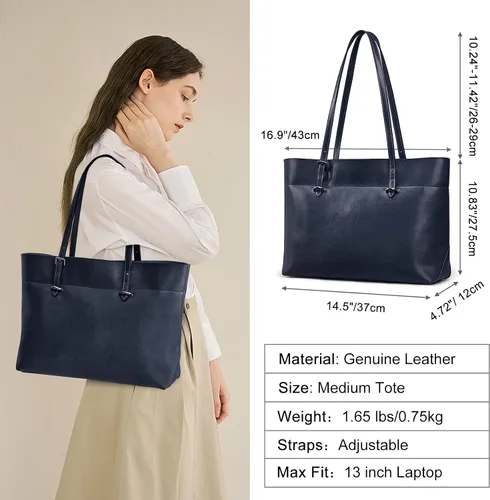 Miniatura 5 de Bolso de hombro para mujer S-ZONE, de estilo clásico y cuero, versión mejorada.
