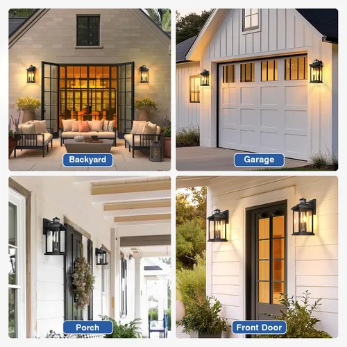 Miniatura 9 de VIANIS Luz negra grande con sensor de movimiento para exteriores de 15 pulgadas, aplique de iluminación exterior, iluminación exterior del atardecer