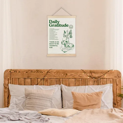 Miniatura 4 de LUVADIAN Póster retro para estética de habitación, marco inspirador para colgar pósteres de gratitud diaria, decoración de pared retro