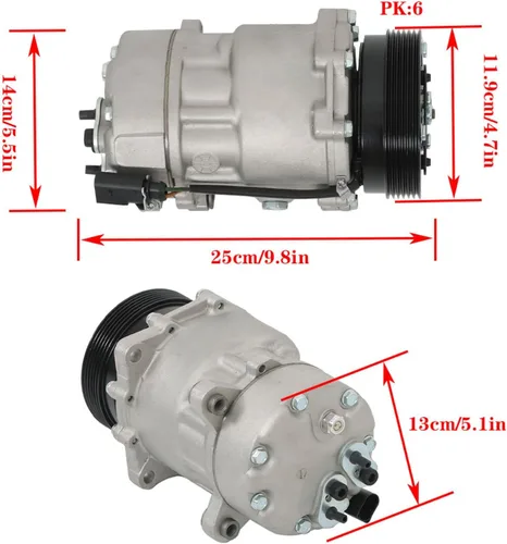 Miniatura 2 de GXYWADY Compresor A/C con embrague Reemplazo para TT 2000-2006 Reemplazo para Jetta Golf Beetle 2001-2005