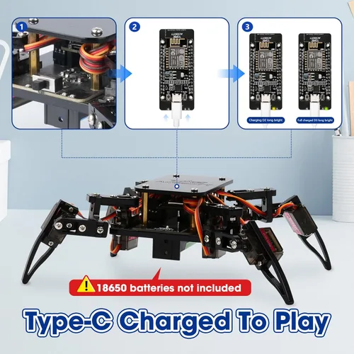 Miniatura 6 de Kit de Robot Araña Biónica Programable STEM, Kit Científico para Niños de 8 a 12 años, Juguete de Construcción de Robótica DIY para Adolescentes
