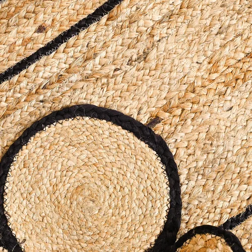 Miniatura 3 de KLAVATE Alfombra festoneada para decoración del hogar trenzada de yute bohemio de calidad clásica hecha a mano natural