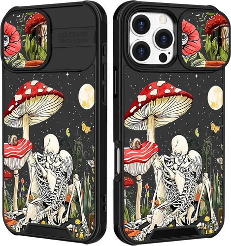 Miniatura 27 de Funermei Funda 2 en 1 para iPhone 13/iPhone 14 para mujeres, linda funda de teléfono con calavera para niñas, diseño de esqueleto gótico, divertido