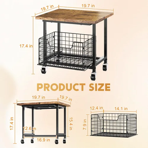 Miniatura 5 de Soporte para Mini Refrigerador con Almacenamiento, Soporte para Refrigerador Pequeño con Ruedas, Gabinete para Mini Refrigerador - Carga Máxima 300