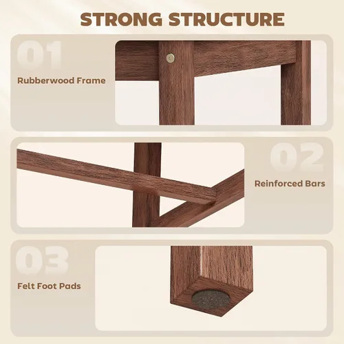 Miniatura 6 de HOMCOM Juego de 2 sillas de comedor de madera, modernas sillas de cocina tapizadas de mediados de siglo con respaldo de listones, patas de madera