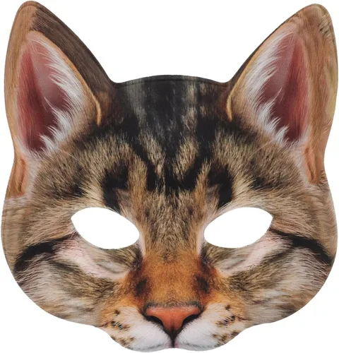 Miniatura 10 de 1 máscara de gato realista de Halloween, máscara de gato para Halloween, Navidad, Pascua, accesorio de fiesta de disfraces Máscara de gato estilo B