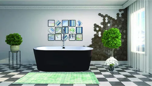 Miniatura 7 de Vanity Art Bañera de acrílico independiente moderna con cromo pulido certificado UPC redondo desbordamiento y drenaje emergente