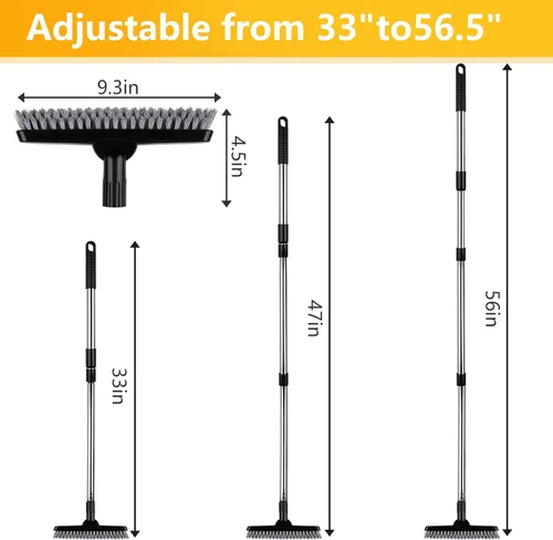 Miniatura 2 de 2 Pack Cepillo para lechada con mango largo, cepillo giratorio para limpieza de líneas de lechada - Cepillo limpiador de lechada con mango duradero