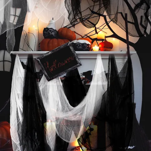 Miniatura 4 de Boao Paño de queso de Halloween para manualidades, tela de gasa de muselina de algodón grande para fiesta de Halloween, decoración de fiesta