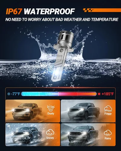 Miniatura 7 de Bombillas SEALIGHT H1, 30000 lm 6500 K Bombillas antiniebla H1 con ventilador de refrigeración, tamaño 1:1 mini para vehículos todo terreno ATV/UTV