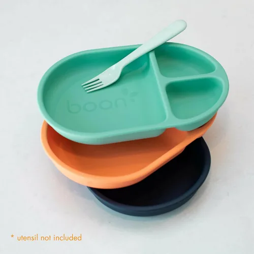 Miniatura 6 de Boon Chow - Juego de platos de silicona – 3 platos divididos irrompibles para niños pequeños – Platos para bebé de 6 meses en adelante – Suministros