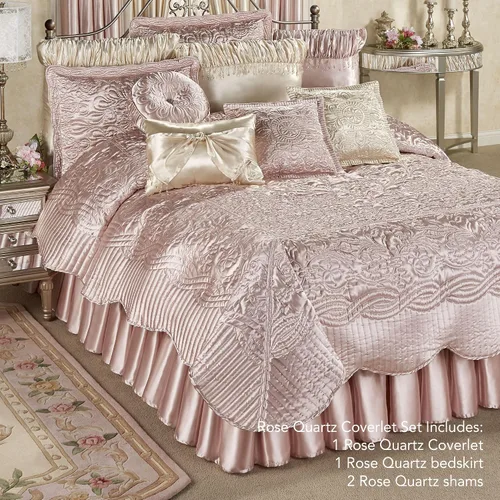Miniatura 2 de Touch of Class Prima - Juego de ropa de cama acolchada Juego de colcha de cuarzo rosa Juego de 4 piezas Queen