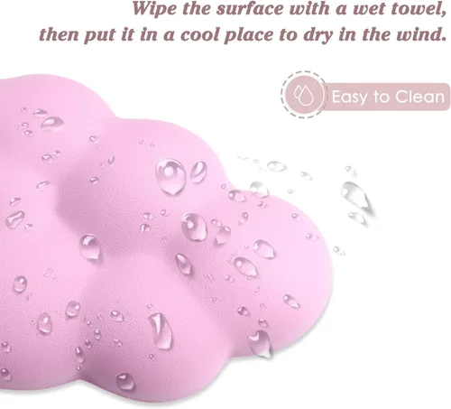 Miniatura 7 de Cloud - Cojín ergonómico para reposamuñecas de ratón de piel sintética suave con espuma viscoelástica para aliviar el dolor de muñeca, almohadilla