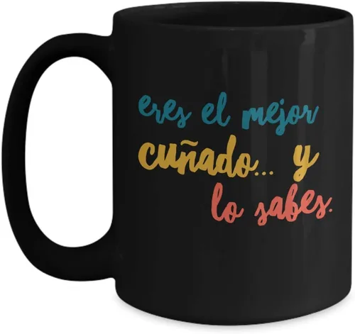 Miniatura 3 de Regalo para cunado Taza de Cafe para hermana Perfecto regalo para graduados, profesionales y estudiantes Vaso con afirmaciones positivas, Negro