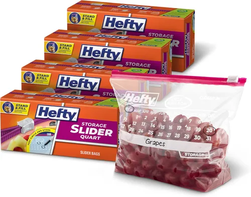 Miniatura 9 de Hefty Slider - Bolsas de almacenamiento para calendario, tamaño de galón, 30 unidades (paquete de 4), 120 en total